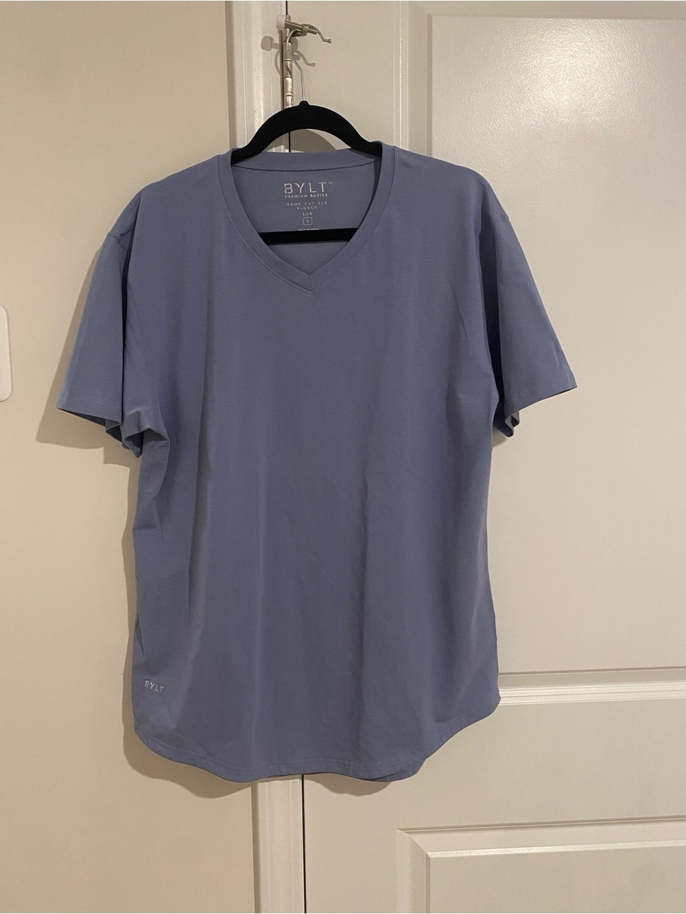 BYLT Basics V-Neck Tee in Slate Blue